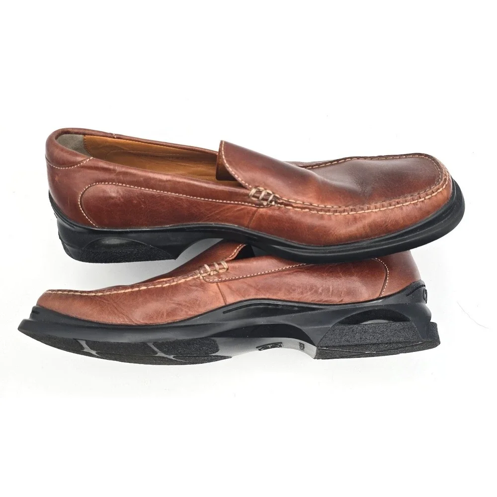 Cole Haan Mens 15 M Brown Leather Nike Air Moc Toe Slip On Loafers Santa Barbara